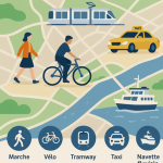 Infographie sur les 5 solutions pratiques pour se déplacer à Nantes sans voiture